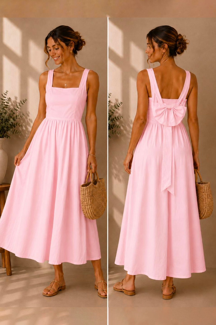 robe-noeud-rose Robe à noeud TU – Image 1